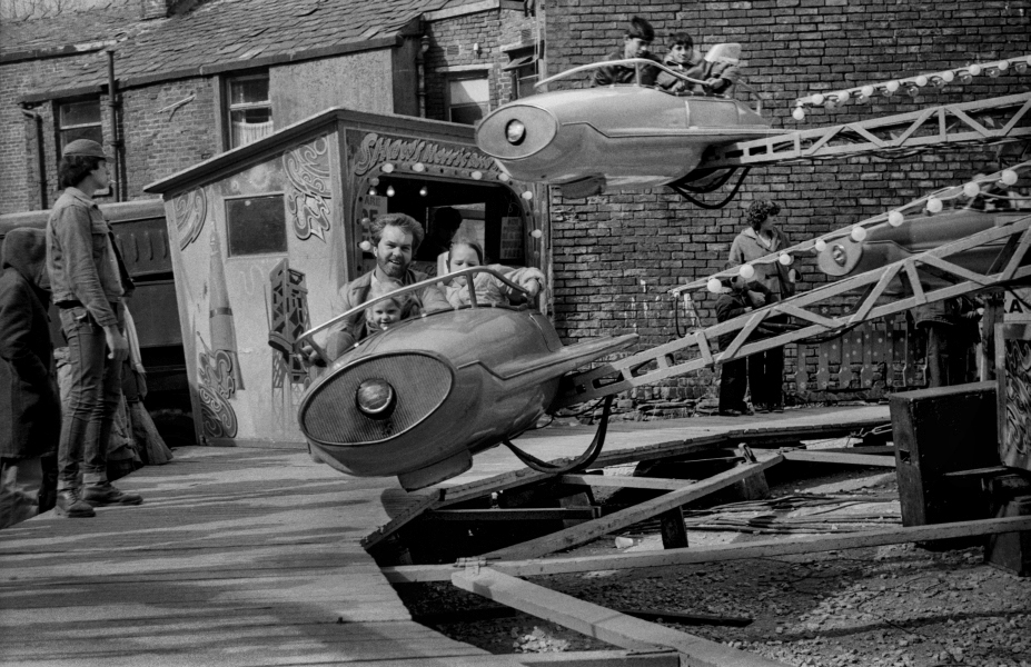 Blackburn Easter Fair Stall Holders, Blackburn Father And Children Riding Easter Fair - Blackburn a Town and its People Photographic Study