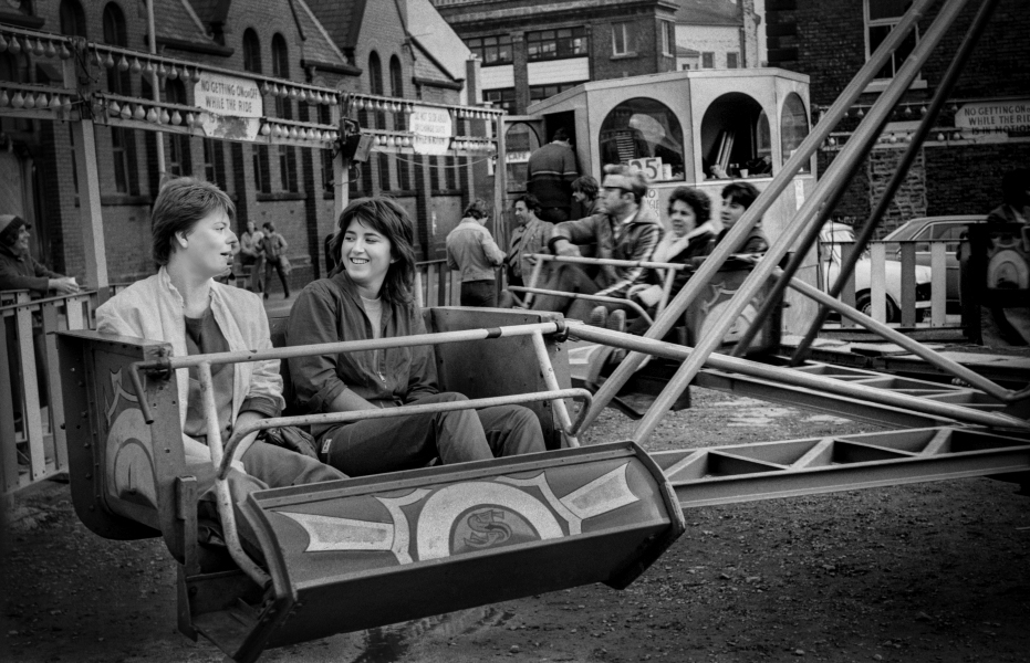 Young Women Riding Blackburn Easter Fair, Blackburn Young Women Riding Easter Fair - Blackburn a Town and its People Photographic Study