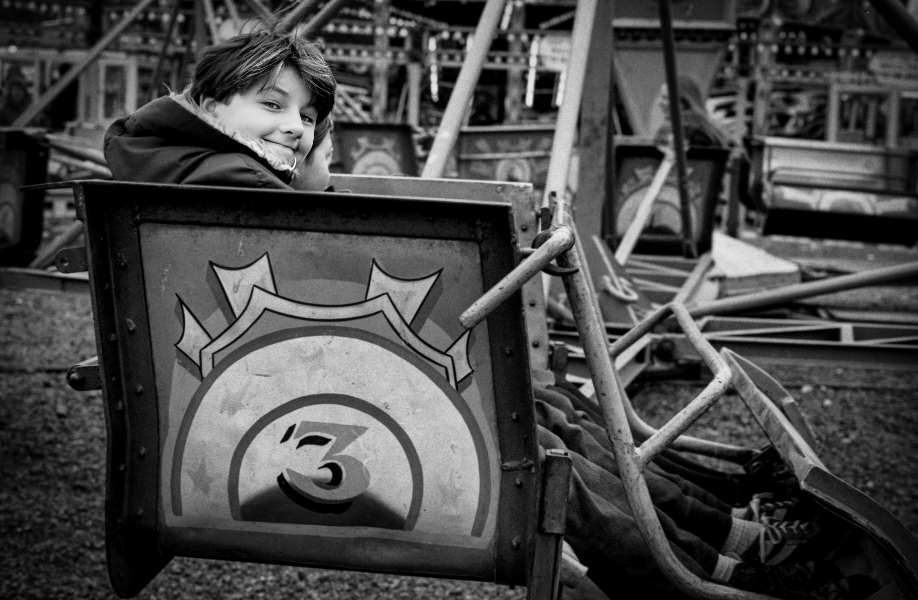 Child Enjoying Ride At Blackburn Easter Fair, Blackburn Children Enjoying Ride At The Easter Fair - Blackburn a Town and its People Photographic Study