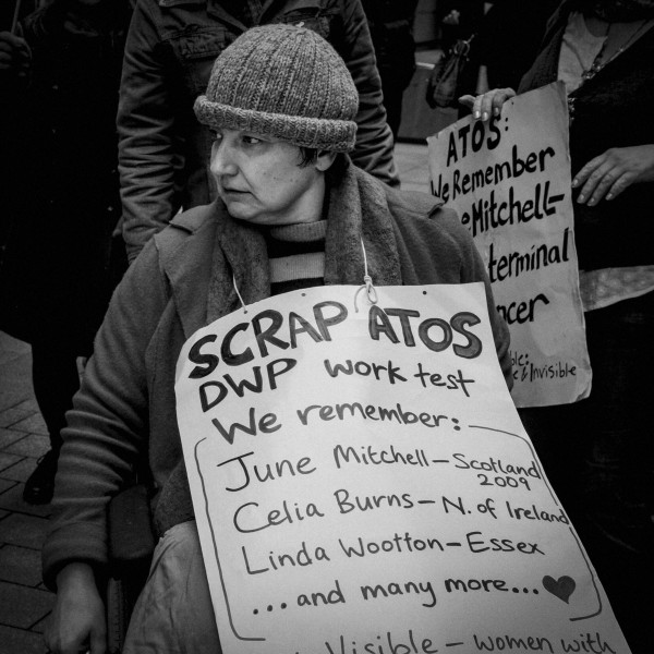 Part Two of Demonstration by disabled people and carers outside ATOS offices, London 19th February 2014