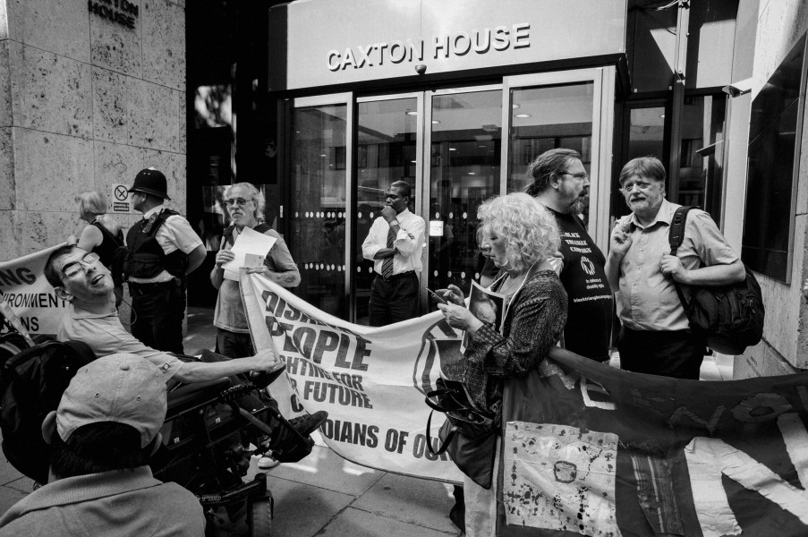 DPAC demonstration outside Department for Work and Pensions, London. 4th September 2013 Photographs by Christopher John Ball