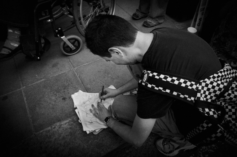 DPAC demonstration outside Department for Work and Pensions, London. 4th September 2013 Photographs by Christopher John Ball