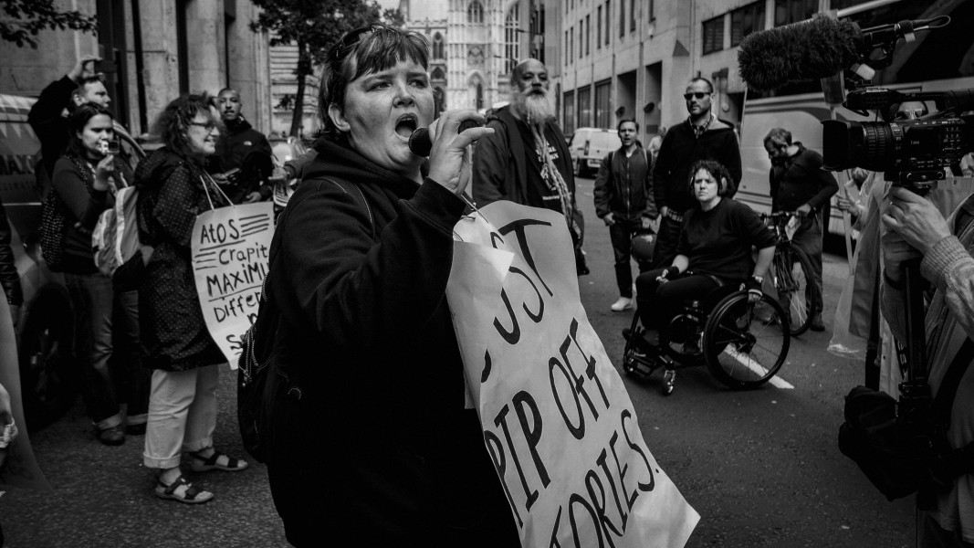 DPAC - PIP Fightback. Day of Action Against PIP. 13th July 2013, London. Part Two - Outside DWP Offices. Photographs by Christopher John Ball