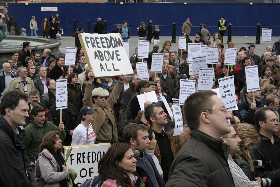 March for Free Expression, Trafalgar Square 25th March 2006 in response to Danish Cartoons - London - A City and its People A photographic study by Christopher John Ball - Photographer and Writer