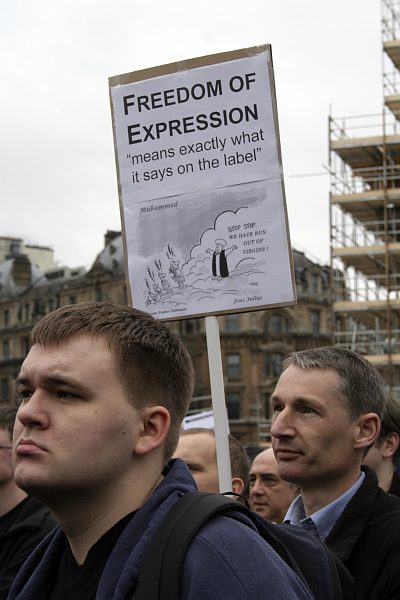 March for Free Expression, Trafalgar Square 25th March 2006 in response to Danish Cartoons - London - A City and its People A photographic study by Christopher John Ball - Photographer and Writer