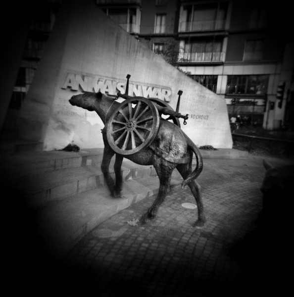 Holga photograph of Animals War Memorial London - 2 by Christopher John Ball