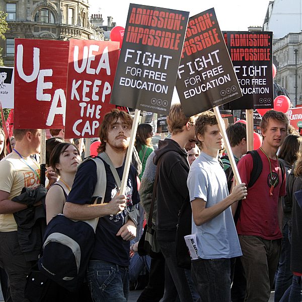 Student Demonstration against Fees at Trafalgar Square 6th October 2006 - London - A City and its People A photographic study by Christopher John Ball - Photographer and Writer