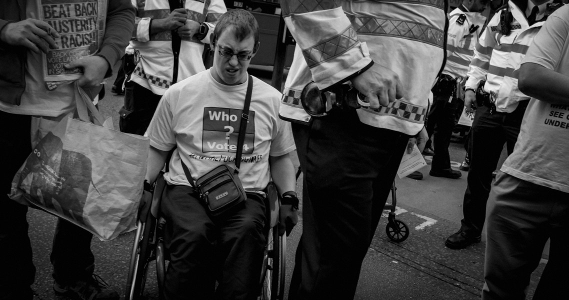DPAC 'Trash The Tories' Demonstration 2017 General Election, London. 2nd May 2017 - Part One - Road Block. Photographs by Christopher John Ball DPAC 'Trash The Tories' Demonstration 2017 General Election, London. 2nd May 2017 - Part One - Road Block.