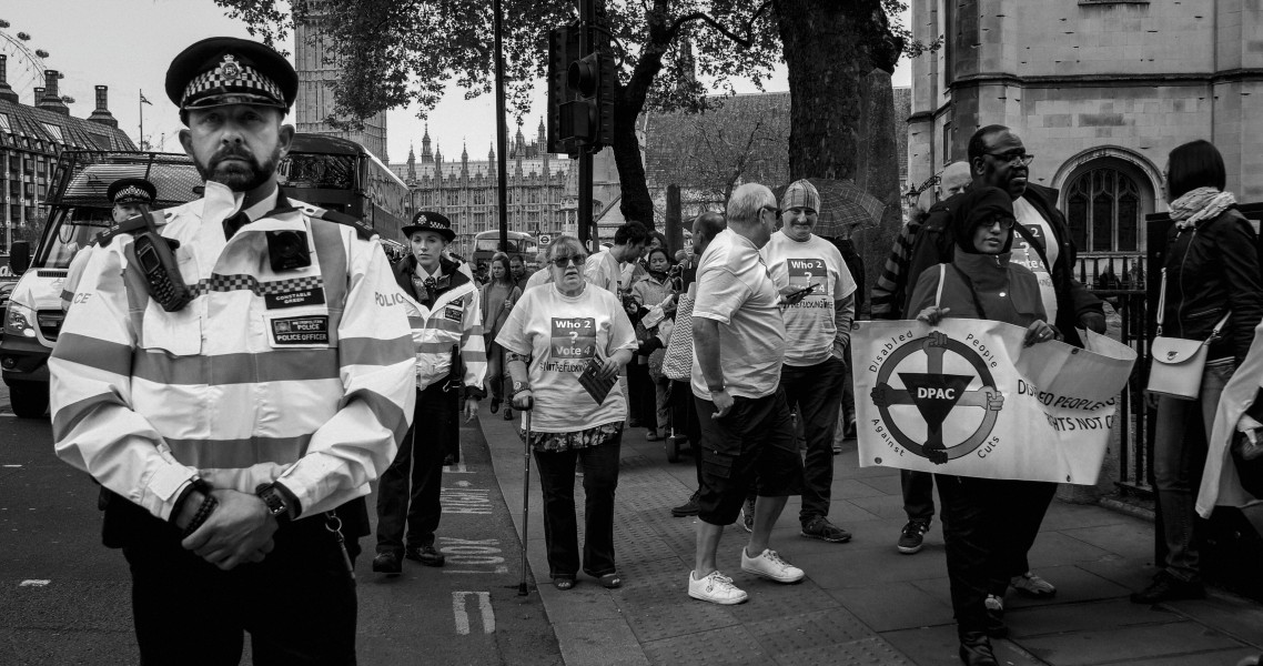DPAC 'Trash The Tories' Demonstration 2017 General Election, London. 2nd May 2017 - Part Three - March Towards Conservative Party HQ. Photographs by Christopher John Ball DPAC 'Trash The Tories' Demonstration 2017 General Election, London. 2nd May 2017 - Part Three - March Towards Conservative Party HQ.