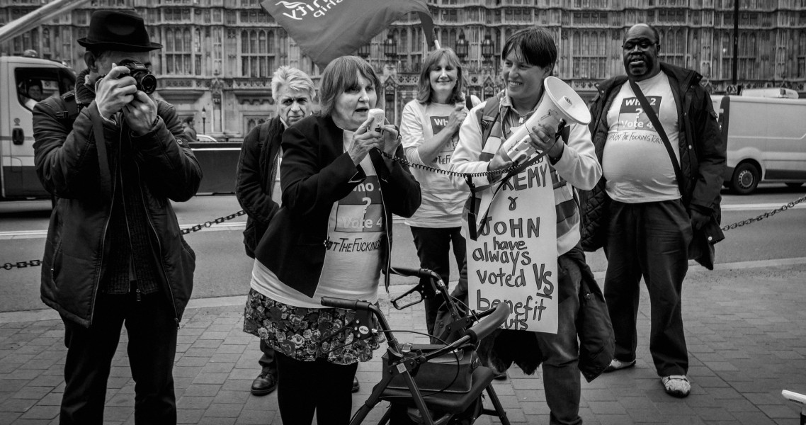 DPAC 'Trash The Tories' Demonstration 2017 General Election, London. 2nd May 2017 - Part One - Old Palace Yard. Photographs by Christopher John Ball DPAC 'Trash The Tories' Demonstration 2017 General Election, London. 2nd May 2017 - Part One - Old Palace Yard.