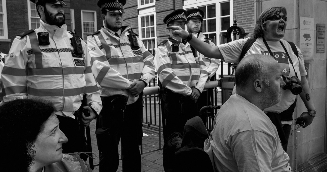 DPAC 'Trash The Tories' Demonstration 2017 General Election, London. 2nd May 2017 - Part Four - Outside Conservative Party HQ. Photographs by Christopher John Ball DPAC 'Trash The Tories' Demonstration 2017 General Election, London. 2nd May 2017 - Part Four - Outside Conservative Party HQ.