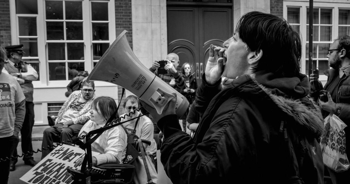 DPAC 'Trash The Tories' Demonstration 2017 General Election, London. 2nd May 2017 - Part Four - Outside Conservative Party HQ. Photographs by Christopher John Ball DPAC 'Trash The Tories' Demonstration 2017 General Election, London. 2nd May 2017 - Part Four - Outside Conservative Party HQ.