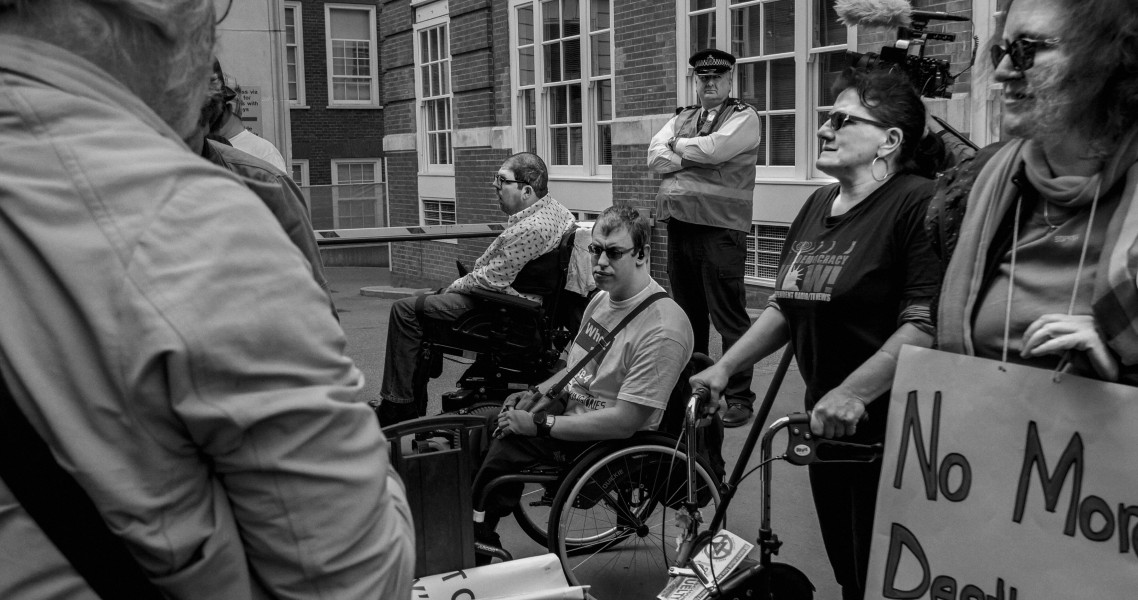 DPAC 'Trash The Tories' Demonstration 2017 General Election, London. 2nd May 2017 - Part Four - Outside Conservative Party HQ. Photographs by Christopher John Ball DPAC 'Trash The Tories' Demonstration 2017 General Election, London. 2nd May 2017 - Part Four - Outside Conservative Party HQ.