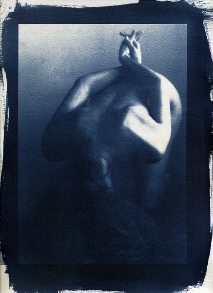 Cyanotype Nudes - 1 - Fine Art Cyanotype Flower and Nude Photographs by Christopher John Ball - Photographer & Writer