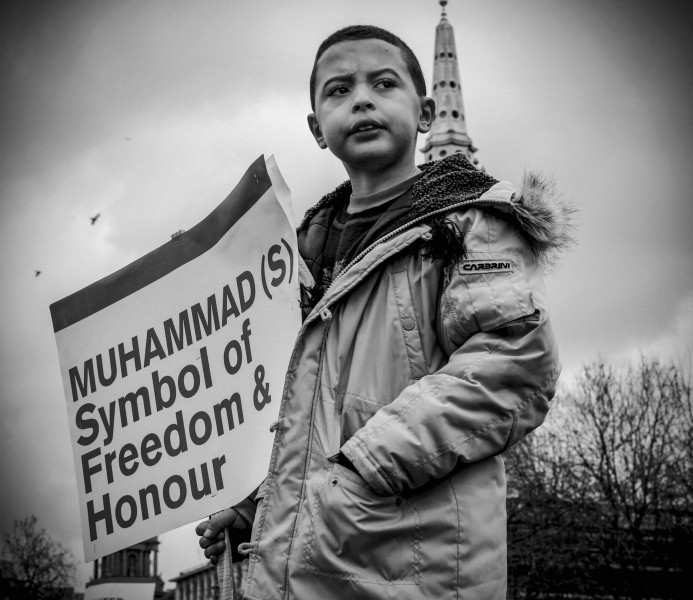 Demonstration against Danish Cartoons held by Muslims at Trafalgar Square 11th February 2006 - London - A City and its People A photographic study by Christopher John Ball - Photographer and Writer